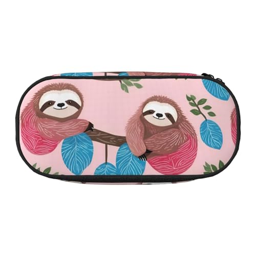 LIXLZH Freches Faultier-Baby-Aufdruck, Unisex-Federmäppchen, modisch, Make-up-Tasche, Schreibwaren, Toilettenartikel-Organizer von LIXLZH