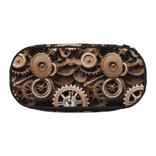 LIXLZH Gears Unisex Bronze-Druck-Federmäppchen mit Bronze-Muster von LIXLZH