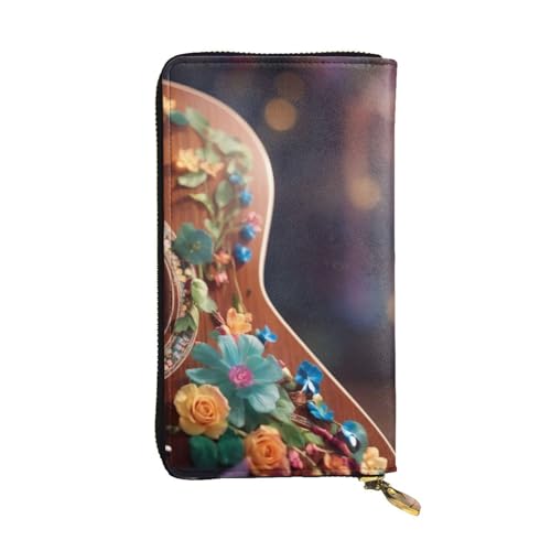 LIXLZH Geldbörse mit Blumenmuster und Gitarrendruck, für Damen und Herren, Leder, Münzgeldbörse, Kreditkartenhalter, Organizer, Reißverschluss, Schwarz, Einheitsgröße, Schwarz , Einheitsgröße LIXLZH Geldbörse mit Blumenmuster und Gitarrendruck, für Damen und Herren, Leder, Münzgeldbörse, Kreditkartenhalter, Organizer, Reißverschluss, Schwarz, Einheitsgröße, Schwarz , Einheitsgröße von LIXLZH