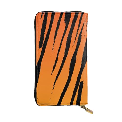 LIXLZH Geldbörse mit Tigerstreifen-Druck, für Damen und Herren, Leder, Münzgeldbörse, Kreditkartenhalter, Organizer, Reißverschluss, Schwarz, Einheitsgröße, Schwarz, Einheitsgröße, Schwarz von LIXLZH