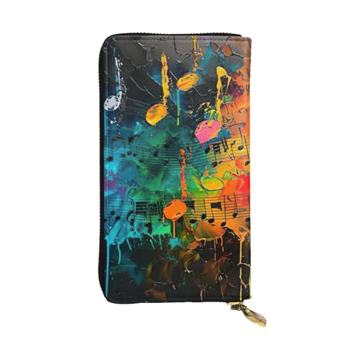 LIXLZH Geldbörse mit buntem Musiknoten-Druck, für Damen und Herren, Leder, Münzgeldbörse, Kreditkartenhalter, Organizer, Reißverschluss, Schwarz, Einheitsgröße, Schwarz, Schwarz , Einheitsgröße LIXLZH Geldbörse mit buntem Musiknoten-Druck, für Damen und Herren, Leder, Münzgeldbörse, Kreditkartenhalter, Organizer, Reißverschluss, Schwarz, Einheitsgröße, Schwarz, Schwarz , Einheitsgröße von LIXLZH