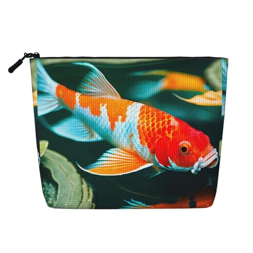 LIXLZH Kosmetiktasche mit hübschem Koi-Fisch-Aufdruck, einlagig, Make-up-Organizer mit Reißverschluss, Schwarz, Einheitsgröße, Schwarz, Einheitsgröße, Schwarz , Einheitsgröße LIXLZH Kosmetiktasche mit hübschem Koi-Fisch-Aufdruck, einlagig, Make-up-Organizer mit Reißverschluss, Schwarz, Einheitsgröße, Schwarz, Einheitsgröße, Schwarz , Einheitsgröße von LIXLZH