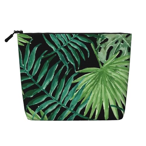 LIXLZH Kosmetiktasche mit transparentem Palmblatt-Muster, tragbar, Reise-Kosmetiktasche, einlagig, Make-up-Organizer mit Reißverschluss, Schwarz, Einheitsgröße, Schwarz, Einheitsgröße, Schwarz LIXLZH Kosmetiktasche mit transparentem Palmblatt-Muster, tragbar, Reise-Kosmetiktasche, einlagig, Make-up-Organizer mit Reißverschluss, Schwarz, Einheitsgröße, Schwarz, Einheitsgröße, Schwarz von LIXLZH