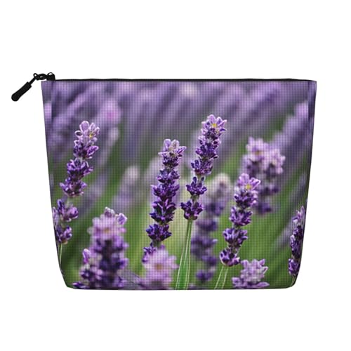 LIXLZH Kosmetiktasche mit violettem Lavendel-Blumendruck, tragbar, Reise-Kosmetiktasche, einlagig, Make-up-Organizer mit Reißverschluss, Schwarz, Einheitsgröße, Schwarz, Einheitsgröße, Schwarz LIXLZH Kosmetiktasche mit violettem Lavendel-Blumendruck, tragbar, Reise-Kosmetiktasche, einlagig, Make-up-Organizer mit Reißverschluss, Schwarz, Einheitsgröße, Schwarz, Einheitsgröße, Schwarz von LIXLZH