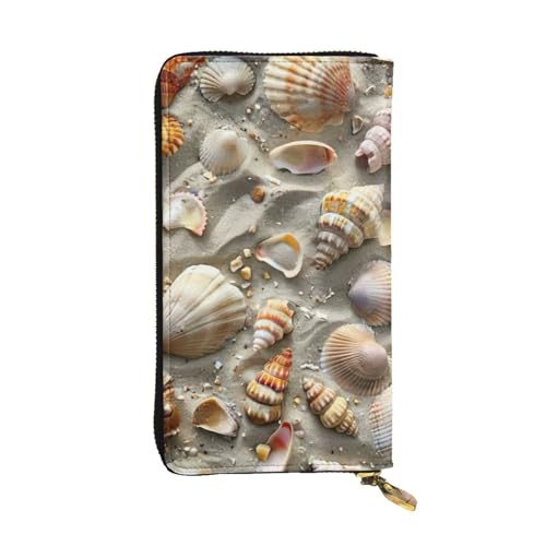 LIXLZH Seashells Geldbörse mit Sanddruck, für Damen und Herren, Leder, Münzgeldbörse, Kreditkartenhalter, Organizer, Reißverschluss, Schwarz, Einheitsgröße, Schwarz , Einheitsgröße LIXLZH Seashells Geldbörse mit Sanddruck, für Damen und Herren, Leder, Münzgeldbörse, Kreditkartenhalter, Organizer, Reißverschluss, Schwarz, Einheitsgröße, Schwarz , Einheitsgröße von LIXLZH