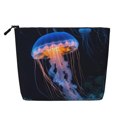 LIXLZH Tragbare Reise-Kosmetiktasche mit Quallen-Ozean-Druck, einlagig, Make-up-Organizer mit Reißverschluss, Schwarz, Einheitsgröße, Schwarz, Einheitsgröße, Schwarz , Einheitsgröße LIXLZH Tragbare Reise-Kosmetiktasche mit Quallen-Ozean-Druck, einlagig, Make-up-Organizer mit Reißverschluss, Schwarz, Einheitsgröße, Schwarz, Einheitsgröße, Schwarz , Einheitsgröße von LIXLZH