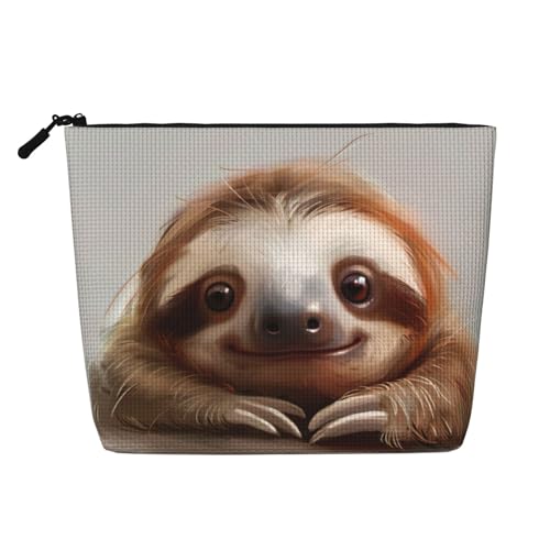 LIXLZH Tragbare Reise-Kosmetiktasche mit bezauberndem Faultier-Druck, einlagig, Make-up-Organizer mit Reißverschluss, Schwarz, Einheitsgröße, Schwarz, One Size von LIXLZH