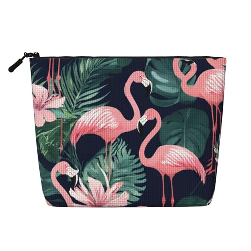 LIXLZH Tragbare Reise-Kosmetiktasche mit rotem Flamingo-Druck, einlagig, Make-up-Organizer mit Reißverschluss, Schwarz, Einheitsgröße, Schwarz, One Size von LIXLZH