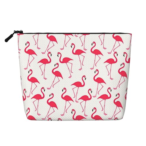 LIXLZH Tragbare Reise-Kosmetiktasche mit rotem Flamingo-Muster, einlagig, Make-up-Organizer mit Reißverschluss, Schwarz, Einheitsgröße, Schwarz, Einheitsgröße, Schwarz , Einheitsgröße von LIXLZH