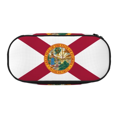 LIXLZH Unisex-Federmäppchen, Motiv: Flagge von Florida, modisch, Make-up-Tasche, Schreibwaren, Kulturbeutel von LIXLZH