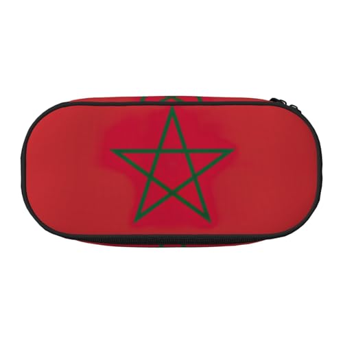 LIXLZH Unisex-Federmäppchen, Motiv: Flagge von Marokko, modisch, Make-up-Tasche, Schreibwaren, Kulturbeutel von LIXLZH