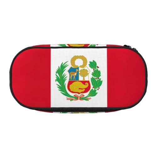 LIXLZH Unisex-Federmäppchen, Motiv: Flagge von Peru, modisch, Make-up-Tasche, Schreibwaren, Kulturbeutel von LIXLZH