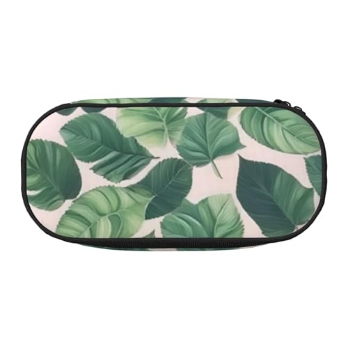 LIXLZH Unisex-Federmäppchen, Motiv: grüne Palmenblätter, modisch, Make-up-Tasche, Schreibwaren, Kulturbeutel von LIXLZH