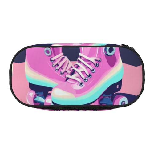 LIXLZH - Unisex Federmäppchen, Retro-Design, Reise-Schlittschuhe, modische Make-up-Tasche, Wickel-Organizer von LIXLZH