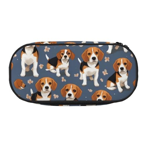 LIXLZH Unisex-Federmäppchen mit Beagle-Muster, für Reisen, modische Make-up-Tasche, Schreibwaren, Kulturbeutel von LIXLZH