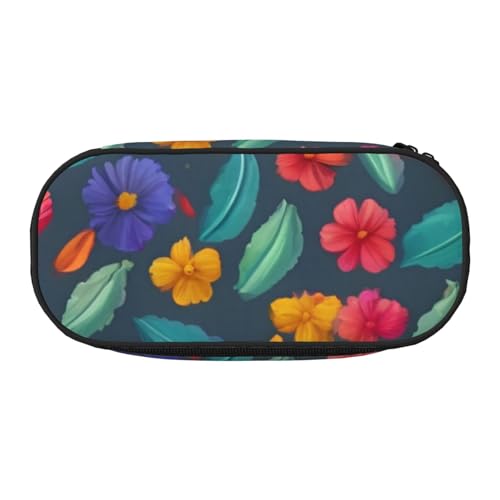 LIXLZH Unisex-Federmäppchen mit Blumendruck, modisch, Make-up-Tasche, Schreibwaren, Kulturbeutel von LIXLZH