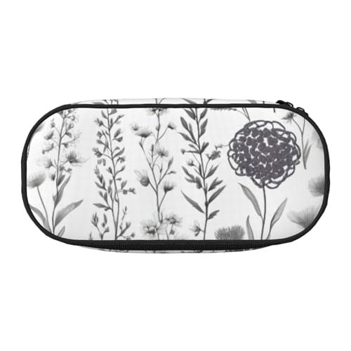LIXLZH Unisex-Federmäppchen mit Blumenmotiv und Kräutermotiv von LIXLZH