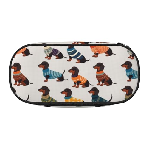 LIXLZH Unisex-Federmäppchen mit Corgi-Hunde-Aufdruck, modische Make-up-Tasche, Schreibwaren, Toilettenartikel-Organizer von LIXLZH