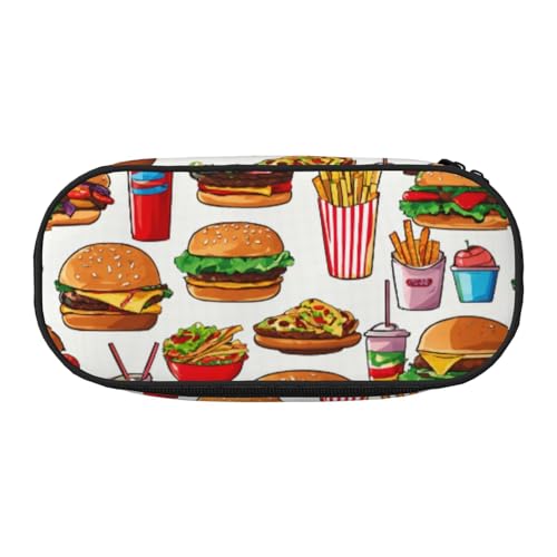 LIXLZH Unisex-Federmäppchen mit Fast-Food-Aufdruck, modische Make-up-Tasche, Schreibwaren, Kulturbeutel LIXLZH Unisex-Federmäppchen mit Fast-Food-Aufdruck, modische Make-up-Tasche, Schreibwaren, Kulturbeutel von LIXLZH