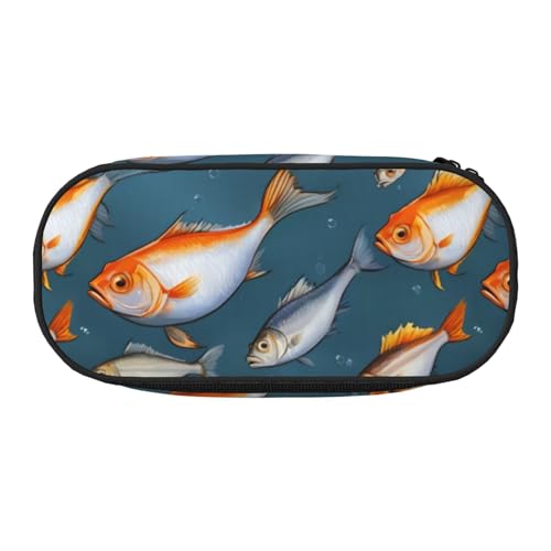 LIXLZH Unisex-Federmäppchen mit Fisch-Motiv, für Reisen, modische Make-up-Tasche, Schreibwaren, Toilettenartikel von LIXLZH