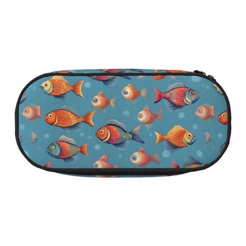 LIXLZH Unisex-Federmäppchen mit Fischmuster für Reisen, modische Make-up-Tasche, Schreibwaren, Kulturbeutel von LIXLZH
