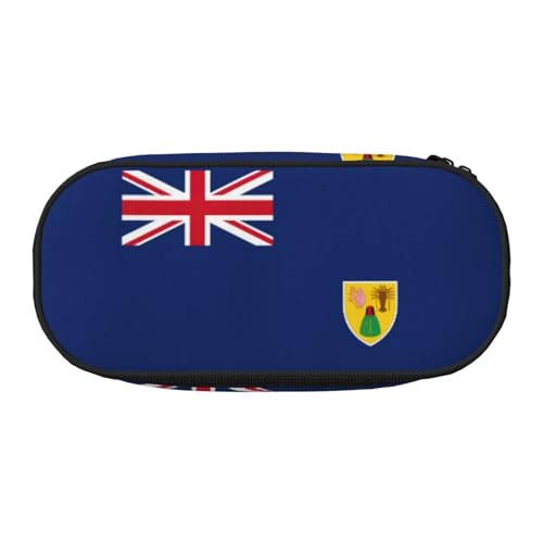 LIXLZH Unisex-Federmäppchen mit Flagge der Türken- und Caicosinseln, Reise-Mode-Make-up-Tasche, Schreibwaren, Kulturbeutel von LIXLZH