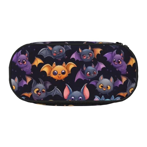 LIXLZH Unisex-Federmäppchen mit Fledermaus-Muster, modisch, Make-up-Tasche, Schreibwaren, Toilettenartikel von LIXLZH