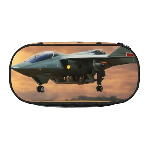 LIXLZH Unisex-Federmäppchen mit Flugzeug-Motiv "Fighter Jets" für Reisen, modische Make-up-Tasche, Schreibwaren, Toilettenartikel-Organizer von LIXLZH