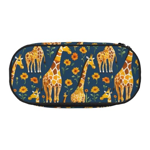 LIXLZH Unisex-Federmäppchen mit Giraffenmuster, modisch, Make-up-Tasche, Schreibwaren, Kulturbeutel von LIXLZH