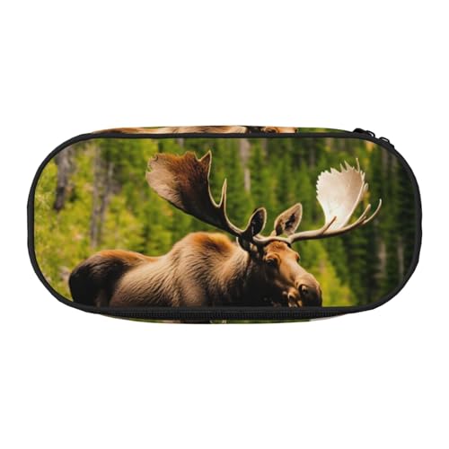 LIXLZH - Unisex Federmäppchen mit Hirsch-Elch-Muster, modische Make-up-Tasche, Wickel-Organizer von LIXLZH