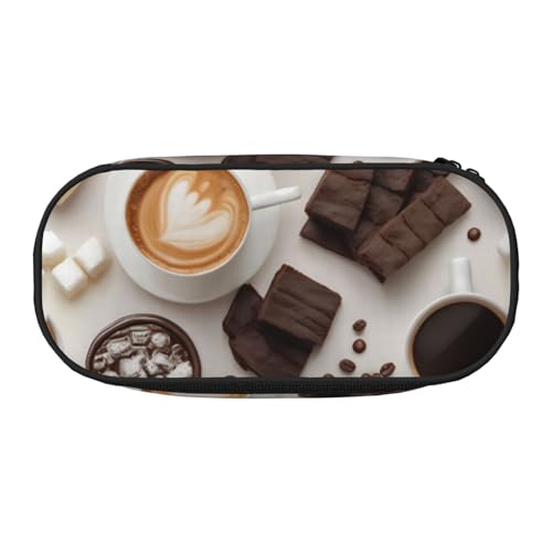 LIXLZH Unisex-Federmäppchen mit Kaffee- und Süßigkeiten-Aufdruck, modisches Make-up-Tasche, Schreibwaren, Toilettenartikel-Organizer von LIXLZH