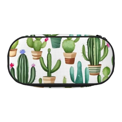 LIXLZH Unisex-Federmäppchen mit Kaktus-Blumendruck, modisch, Make-up-Tasche, Schreibwaren, Kulturbeutel von LIXLZH