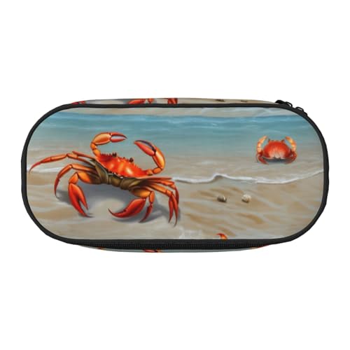 LIXLZH - Unisex Federmäppchen mit Krabbenmuster, modische Make-up-Tasche, Wickel-Organizer von LIXLZH