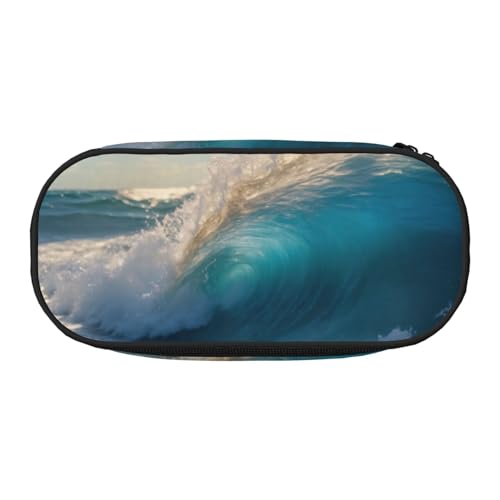 LIXLZH Unisex-Federmäppchen mit Meereswellen-Druck, modisch, Make-up-Tasche, Schreibwaren, Kulturbeutel von LIXLZH