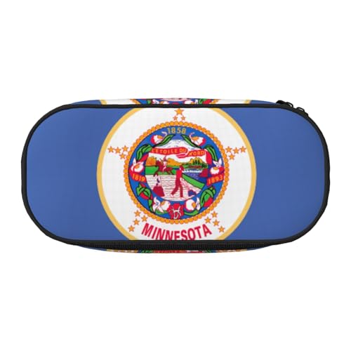 LIXLZH Unisex-Federmäppchen mit Minnesota-Flaggen-Druck, modisch, Make-up-Tasche, Schreibwaren, Kulturbeutel von LIXLZH