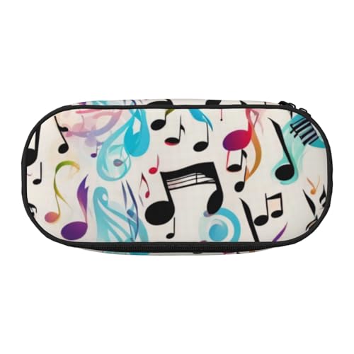 LIXLZH Unisex-Federmäppchen mit Musiknoten-Aufdruck, modische Make-up-Tasche, Schreibwaren, Toilettenartikel-Organizer von LIXLZH