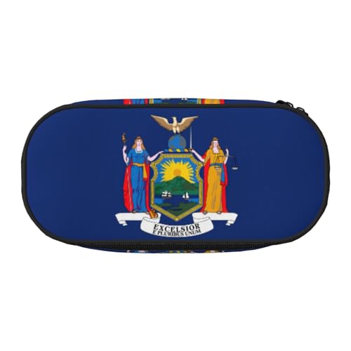 LIXLZH Unisex-Federmäppchen mit New York-Flaggen-Druck, modisch, Make-up-Tasche, Schreibwaren, Kulturbeutel von LIXLZH