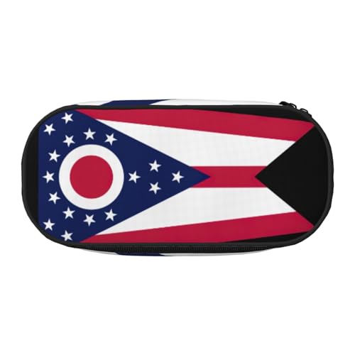 LIXLZH Unisex-Federmäppchen mit Ohio Staatsflaggen-Druck, modisch, Make-up-Tasche, Schreibwaren, Kulturbeutel von LIXLZH