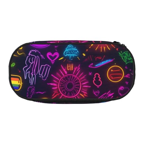 LIXLZH Unisex-Federmäppchen mit Totenkopf- und Regenbogen-Aufdruck, modische Make-up-Tasche, Schreibwaren, Toilettenartikel-Organizer von LIXLZH