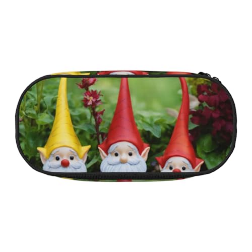 LIXLZH - Unisex Federmäppchen mit Weihnachtszwergen-Druck, modische Make-up-Tasche, Wickel-Organizer von LIXLZH