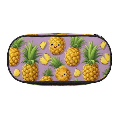 LIXLZH Unisex-Federmäppchen mit frischem Ananas-Druck, modisch, Make-up-Tasche, Schreibwaren, Kulturbeutel von LIXLZH