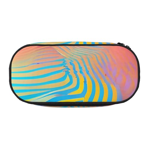LIXLZH Unisex-Federmäppchen mit gestreiftem Design, modisch, Make-up-Tasche, Schreibwaren, Toilettenartikel von LIXLZH