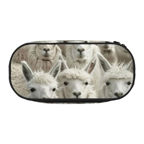 LIXLZH Unisex-Federmäppchen mit niedlichem Lama-Druck, modisch, Make-up-Tasche, Schreibwaren, Toilettenartikel von LIXLZH