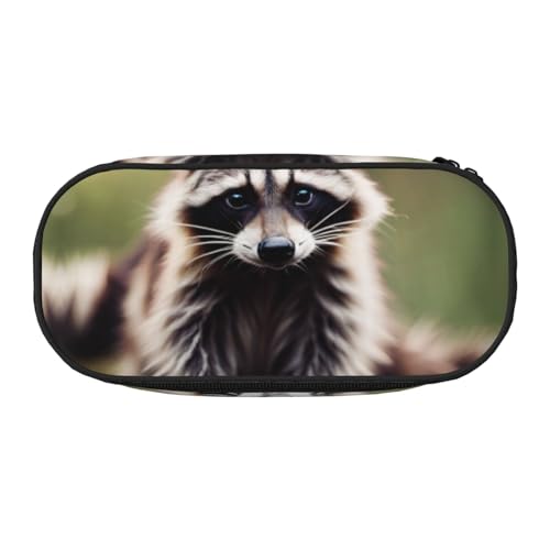 LIXLZH Unisex-Federmäppchen mit niedlichem Waschbär-Aufdruck, modische Make-up-Tasche, Schreibwaren, Toilettenartikel von LIXLZH