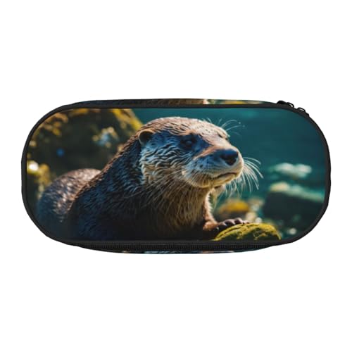 LIXLZH Unisex-Federmäppchen mit süßem braunem Otter-Druck, für Reisen, modische Make-up-Tasche, Schreibwaren, Kulturbeutel von LIXLZH