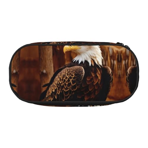 LIXLZH - Unisex Federmappe mit fliegendem Adler-Druck, modische Make-up-Tasche, Kosmetik-Organizer von LIXLZH