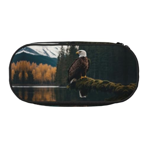 LIXLZH - Unisex Federmappe mit fliegendem Adler-Druck, modische Make-up-Tasche, Kosmetik-Organizer von LIXLZH