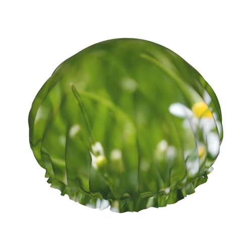 Ladybug Gänseblümchen Druck Doppellagige Duschhaube Baden Duschhauben Damen Herren Duschhauben Salon Heimgebrauch von LIXLZH