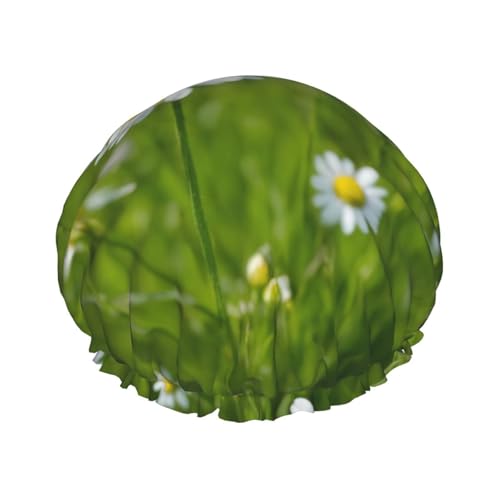 Ladybug Gänseblümchen Druck Doppellagige Duschhaube Baden Duschhauben Damen Herren Duschhauben Salon Heimgebrauch von LIXLZH