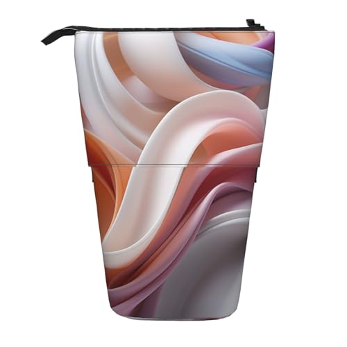Lixlzh Teleskop-Federmäppchen mit Farbverlaufsdruck, stehend, Polyester, Stifthalter, Schreibwaren, Büro, Organizer, Box, Schwarz, Einheitsgröße, Art-Deco, Schwarz , Einheitsgröße, Art déco von LIXLZH